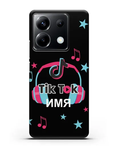 Чехол TikTok (ТикТок) - Тик-ток наушники силиконовый для Xiaomi Poco X6