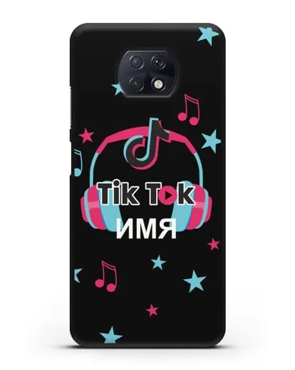 Чехол TikTok (ТикТок) - Тик-ток наушники силиконовый для Xiaomi Redmi Note 9T