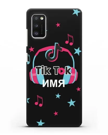 Чехол TikTok (ТикТок) - Тик-ток наушники силиконовый для Samsung Galaxy A41 [SM-A415F]