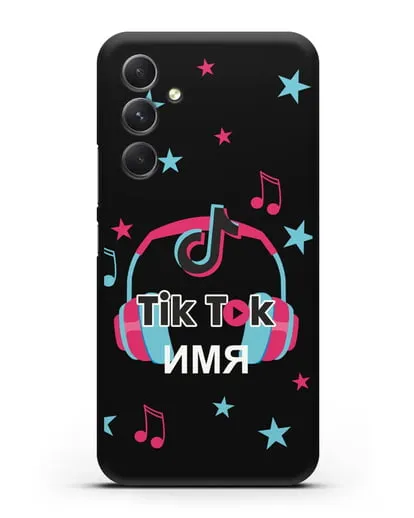 Чехол TikTok (ТикТок) - Тик-ток наушники силиконовый для Samsung Galaxy A54 [SM-A536]