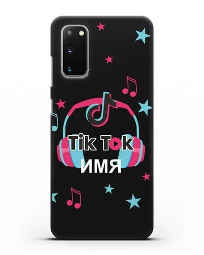 Чехол TikTok (ТикТок) - Тик-ток наушники силиконовый для Samsung Galaxy S20 [SM-G980F]