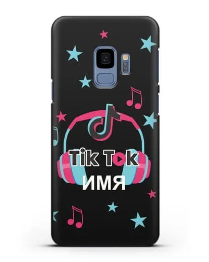Чехол TikTok (ТикТок) - Тик-ток наушники силиконовый для Samsung Galaxy S9 [SM-G960F]