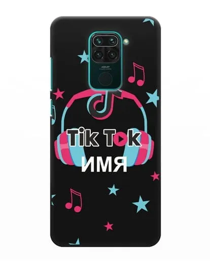 Чехол TikTok (ТикТок) - Тик-ток наушники силиконовый для Xiaomi Redmi Note 9