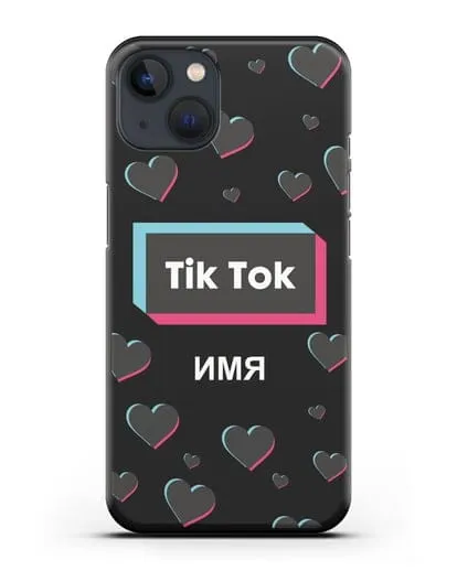 Чехол TikTok (ТикТок) - Тик-ток сердечки силиконовый для iPhone 13