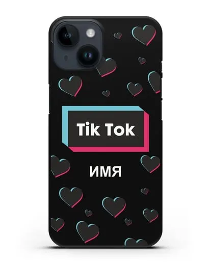 Чехол TikTok (ТикТок) - Тик-ток сердечки силиконовый для iPhone 14