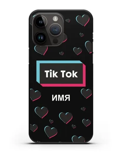 Чехол TikTok (ТикТок) - Тик-ток сердечки силиконовый для iPhone 14 Pro Max