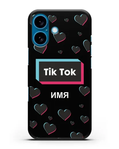 Чехол TikTok (ТикТок) - Тик-ток сердечки силиконовый для iPhone 16