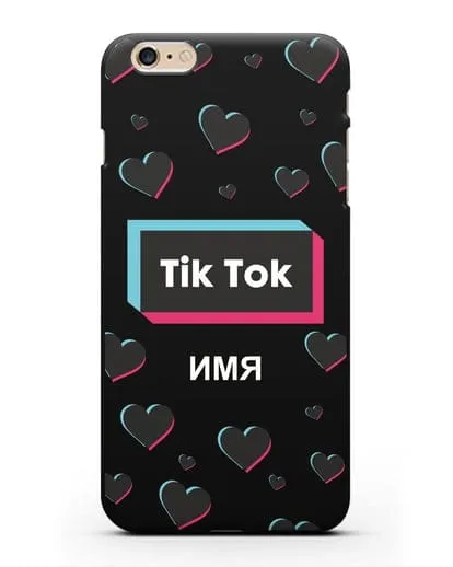 Чехол TikTok (ТикТок) - Тик-ток сердечки силиконовый для iPhone 6s Plus