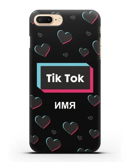Чехол TikTok (ТикТок) - Тик-ток сердечки силиконовый для iPhone 8 Plus