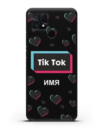 Чехол TikTok (ТикТок) - Тик-ток сердечки силиконовый для Xiaomi Poco C40