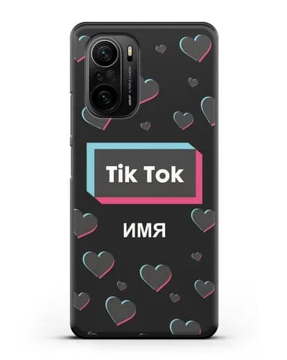 Чехол TikTok (ТикТок) - Тик-ток сердечки силиконовый для Xiaomi Poco F3 Pro