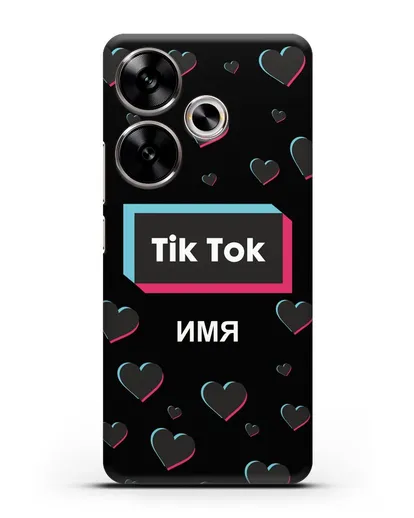 Чехол TikTok (ТикТок) - Тик-ток сердечки силиконовый для Xiaomi Poco F6