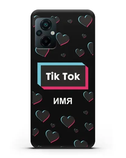 Чехол TikTok (ТикТок) - Тик-ток сердечки силиконовый для Xiaomi Poco M5