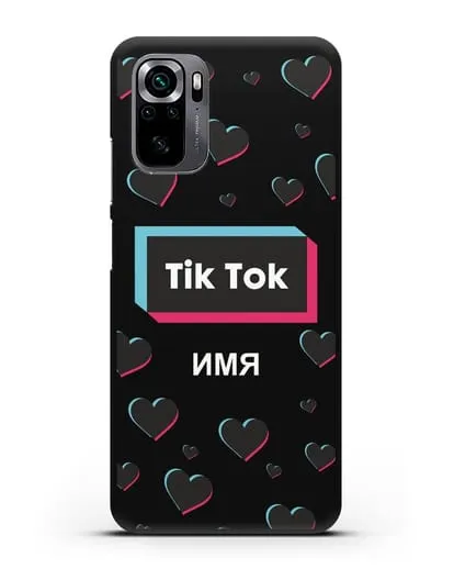 Чехол TikTok (ТикТок) - Тик-ток сердечки силиконовый для Xiaomi Poco M5s