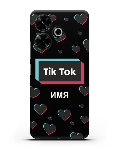 Чехол TikTok (ТикТок) - Тик-ток сердечки силиконовый для Xiaomi Poco M6
