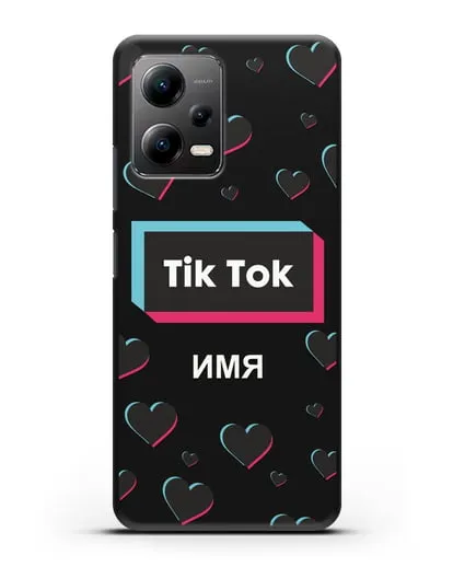 Чехол TikTok (ТикТок) - Тик-ток сердечки силиконовый для Xiaomi Poco X5