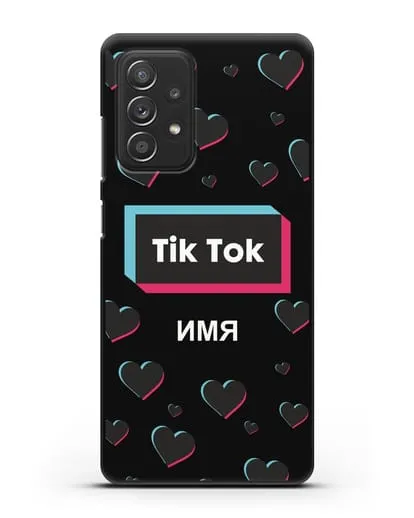 Чехол TikTok (ТикТок) - Тик-ток сердечки силиконовый для Samsung Galaxy A53