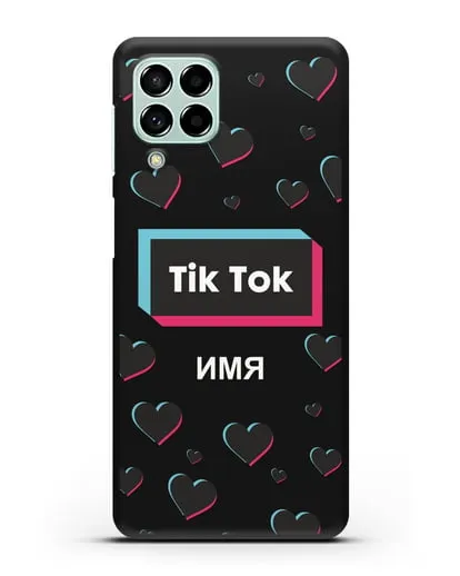 Чехол TikTok (ТикТок) - Тик-ток сердечки силиконовый для Samsung Galaxy M53 [SM-M536]