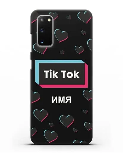 Чехол TikTok (ТикТок) - Тик-ток сердечки силиконовый для Samsung Galaxy S20 [SM-G980F]