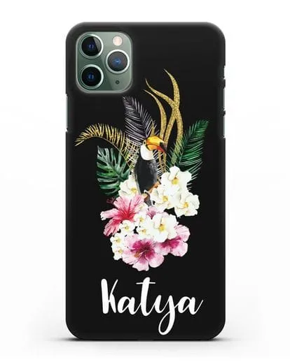 Именной чехол Райский остров силиконовый для iPhone 11 Pro