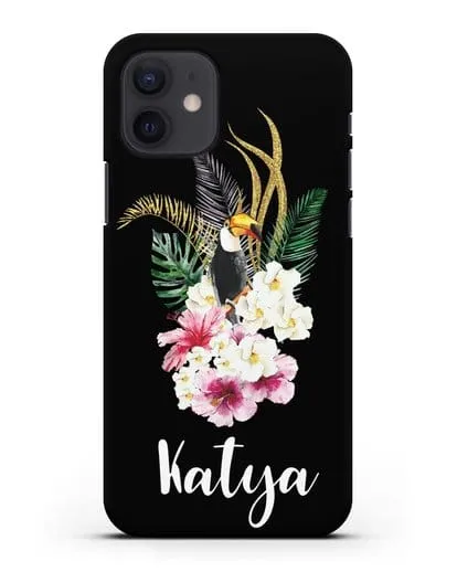 Именной чехол Райский остров силиконовый для iPhone 12