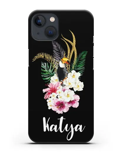 Именной чехол Райский остров силиконовый для iPhone 13