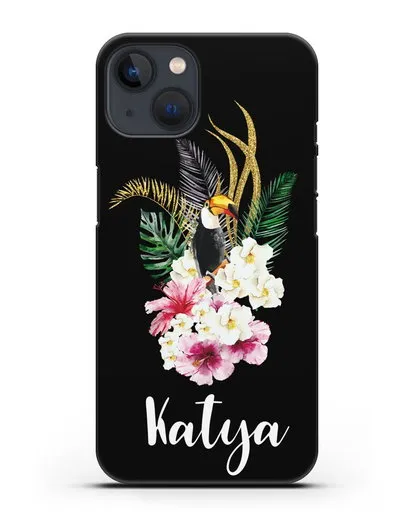 Именной чехол Райский остров силиконовый для iPhone 13 Mini