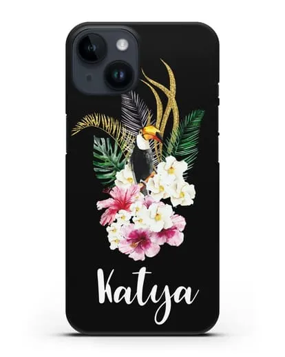 Именной чехол Райский остров силиконовый для iPhone 14