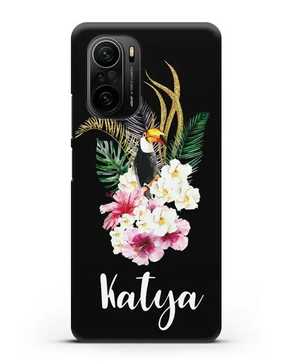 Именной чехол Райский остров силиконовый для Xiaomi Poco F3