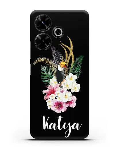 Именной чехол Райский остров силиконовый для Xiaomi Poco M6