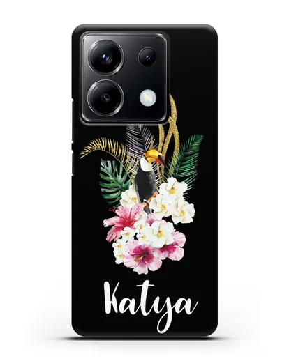 Именной чехол Райский остров силиконовый для Xiaomi Poco X6