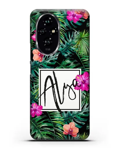 Именной чехол Тропический лес силиконовый для Honor 200