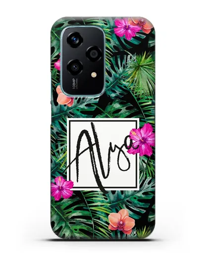 Именной чехол Тропический лес силиконовый для Honor 200 Lite