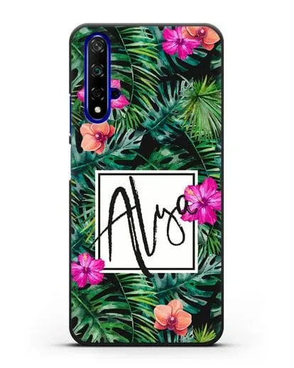Именной чехол Тропический лес силиконовый для Honor 20