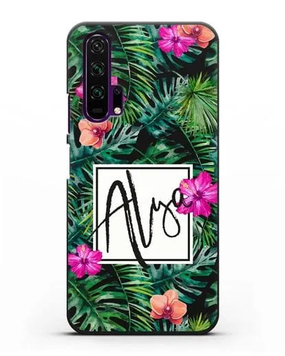 Именной чехол Тропический лес силиконовый для Honor 20 Pro