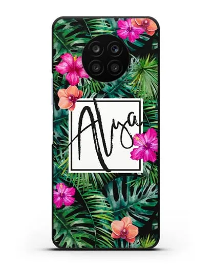 Именной чехол Тропический лес силиконовый для Honor 50 lite