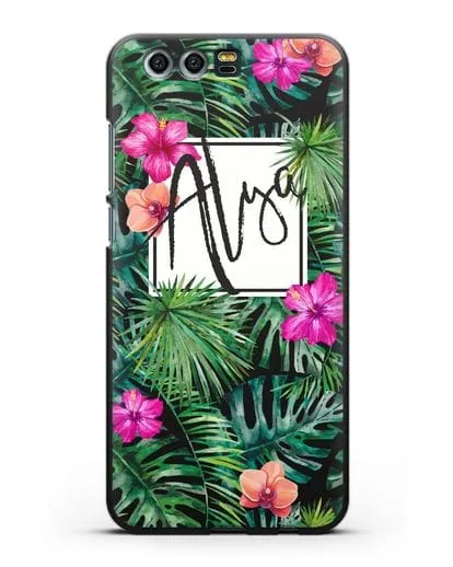 Именной чехол Тропический лес силиконовый для Honor 9