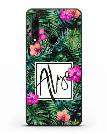 Именной чехол Тропический лес силиконовый для Honor 9X