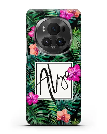 Именной чехол Тропический лес силиконовый для Honor Magic 6 Pro