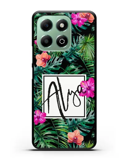 Именной чехол Тропический лес силиконовый для Honor X6b