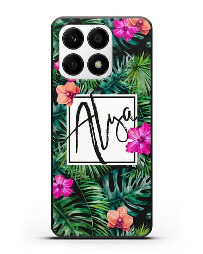 Именной чехол Тропический лес силиконовый для Honor X8a