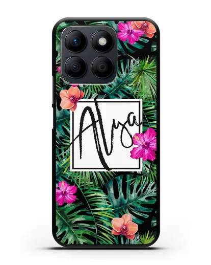 Именной чехол Тропический лес силиконовый для Honor X8b