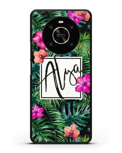 Именной чехол Тропический лес силиконовый для Honor X9