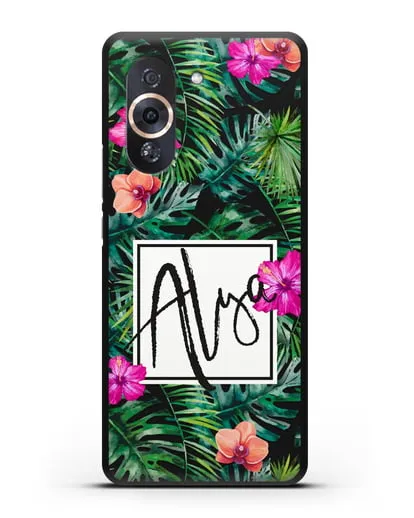 Именной чехол Тропический лес силиконовый для Huawei Nova 10