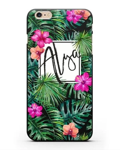 Именной чехол Тропический лес силиконовый для iPhone 6s Plus