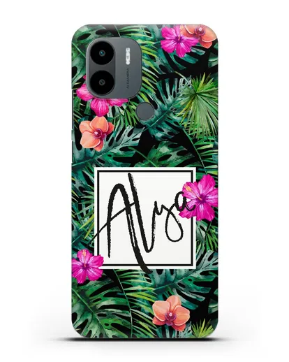 Именной чехол Тропический лес силиконовый для Xiaomi Poco C51
