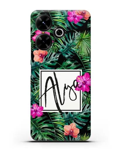 Именной чехол Тропический лес силиконовый для Xiaomi Poco M6