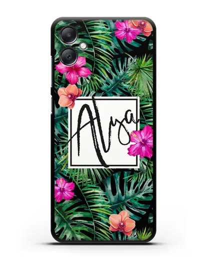 Именной чехол Тропический лес силиконовый для Samsung Galaxy A05 [SM-A055]