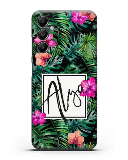 Именной чехол Тропический лес силиконовый для Samsung Galaxy A05s [SM-A057]