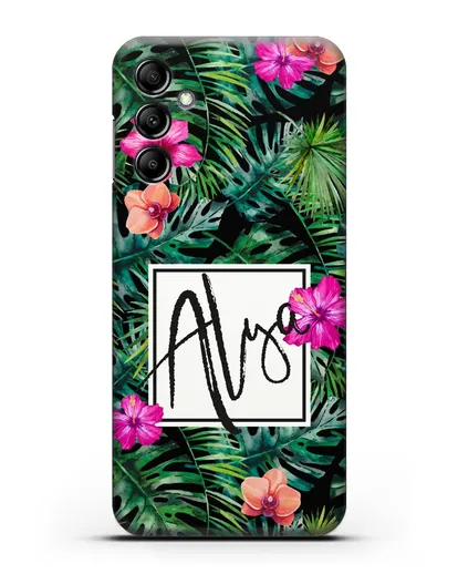 Именной чехол Тропический лес силиконовый для Samsung Galaxy A14 [SM-A145]